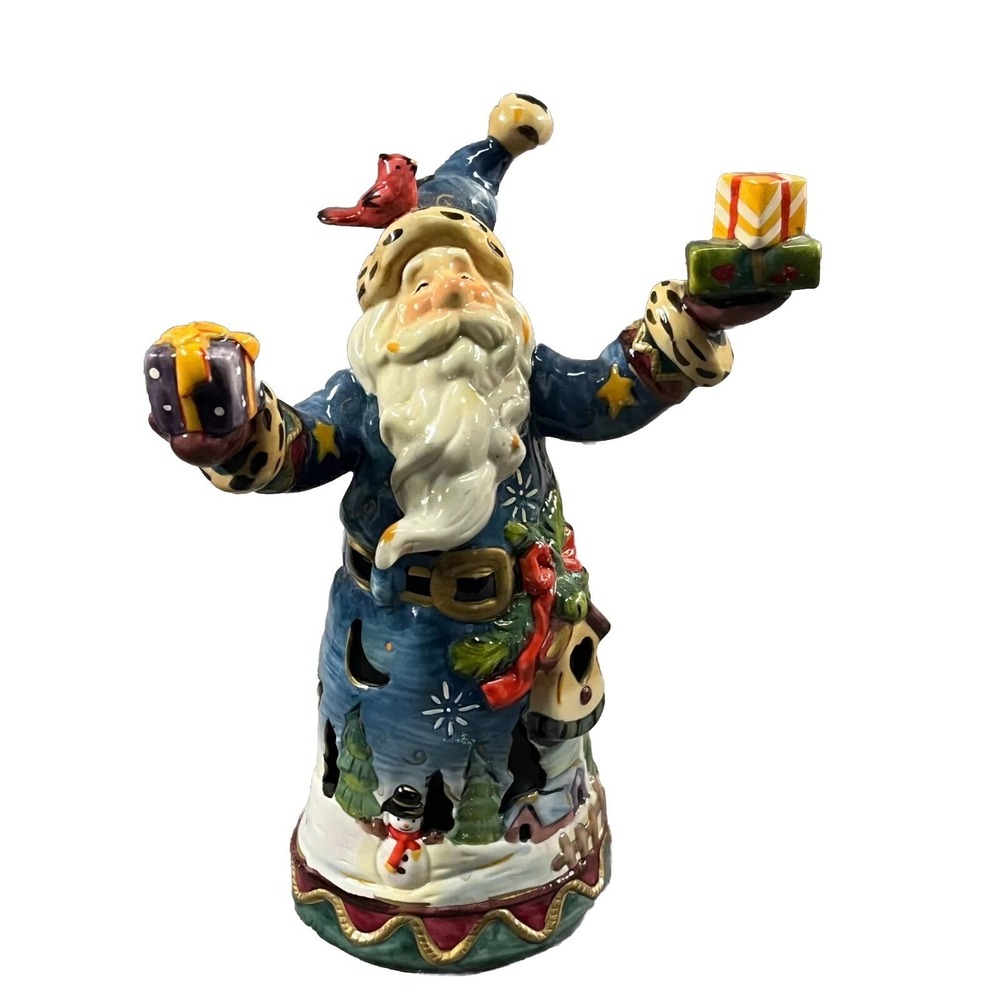 Christmas Roman Santa Candle Holder Ceramic Figurine
